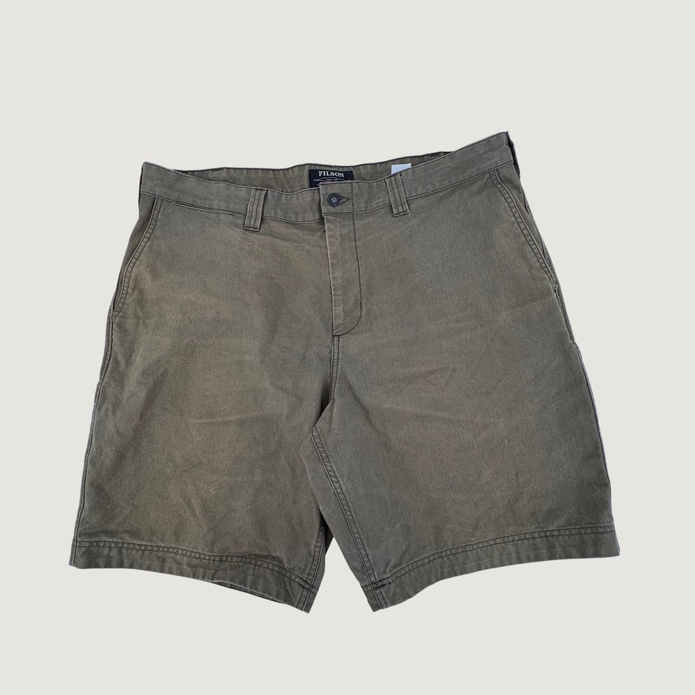 Filson Granite Mountain Shorts Men Size 40 9" Otter Green Cotton Canvas